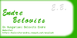 endre belovits business card